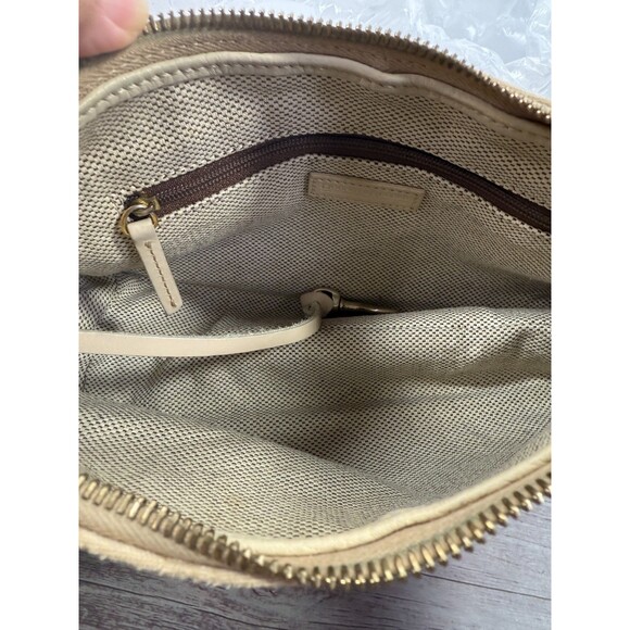 Dooney & Bourke handbag Beige Shoulder bagLeather & Signature Logo Fabric Hobo - Picture 8 of 16